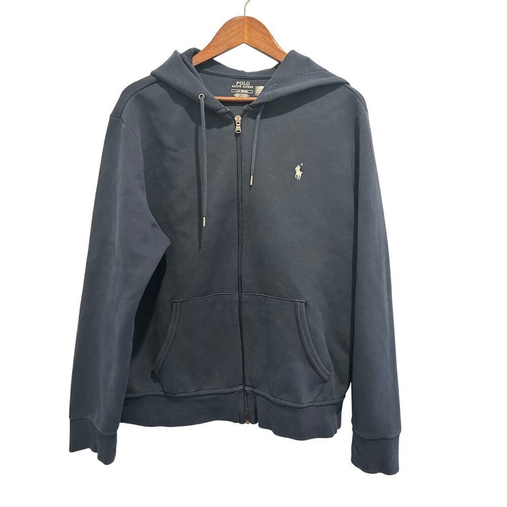 Polo Ralph Lauren Men’s Navy Full Zip Hoodie Size L Preppy Outerwear